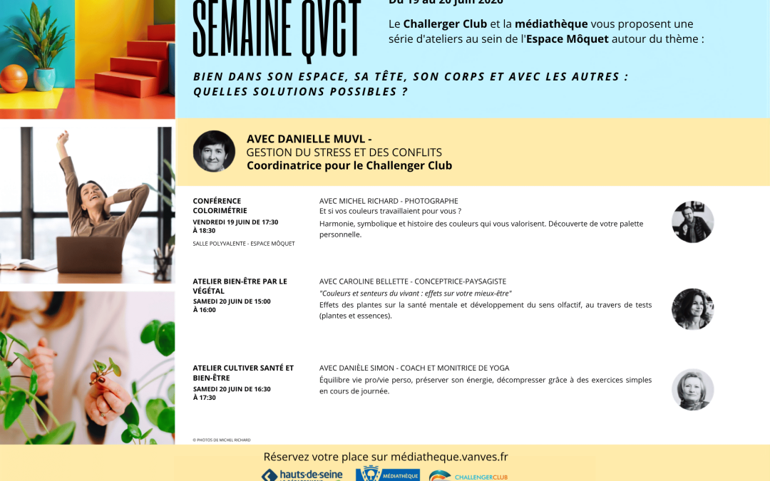 19 et 20 juin 2026 : Semaine pour la QVCT à la médiathèque de Vanves